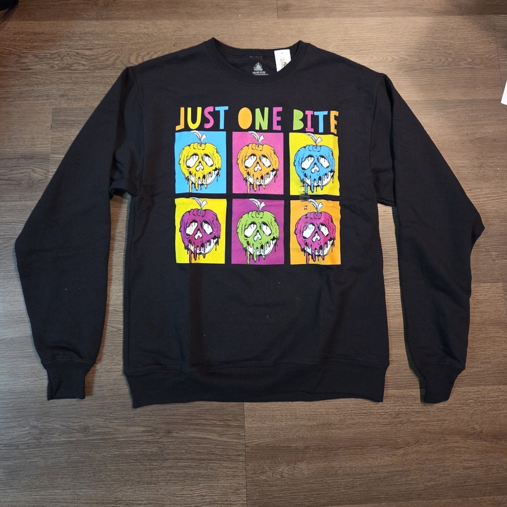 Disney Black Sweatshirt with Colorful Apple Design